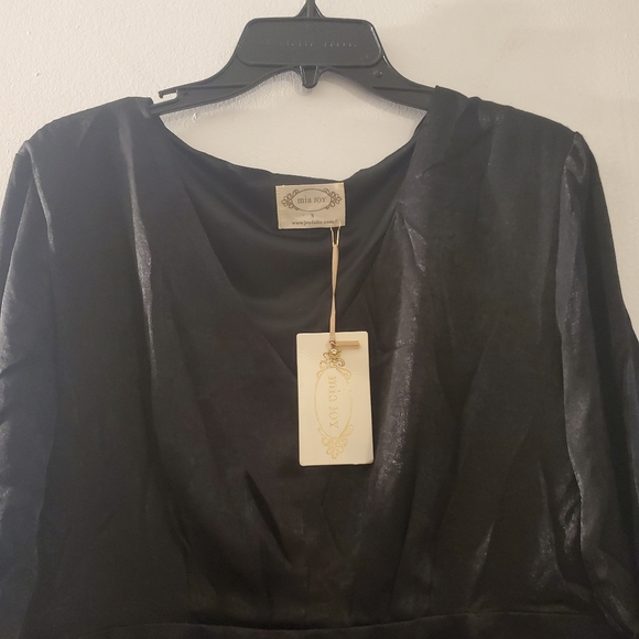 NWT! Joyfolie Mia Joy Marcella Faux Wrap Dress In Black S - Picture 6 of 15